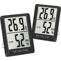 Sonomo Thermo-Hygrometer,2 Stück Digital Hygrometer Innen, Thermometer Innen Feuchtigkeit