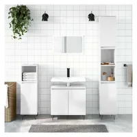 VidaXL Badezimmerschrank 58 x 60 x 33 cm Hochglanz-Weiß