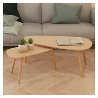 VidaXL Beistelltisch Set 2 Stk. Kiefernholz Massiv Braun