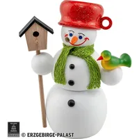 Seiffener Volkskunst eG Seiffener Volkskunst Räuchermann Schneemann mit Vogelhaus