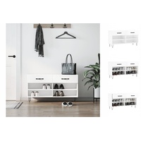 VidaXL Schuhbank Hochglanz-Weiß 102x35x55 cm Holzwerkstoff
