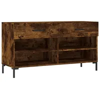 VidaXL Schuhbank Räuchereiche 102x35x55 cm Holzwerkstoff