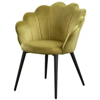 KAWOLA Stuhl CARLA Esszimmerstuhl Velvet grün Fuß schwarz