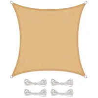 Celinasun Sonnensegel wasserdicht inkl Befestigungsseile Basic Quadrat 2,6 x