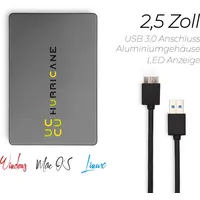 Hurricane MD25U3 grau Hurricane 1TB 2.5 Zoll Externe tragbare