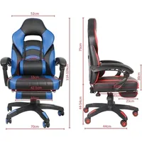 Melko Gamingstuhl Ergonomischer Bürostuhl mit Fußstütze Schreibtisch Büro Chefsessel