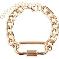 URBAN CLASSICS Fastener Bracelet in Goldfarben, Größe S/M