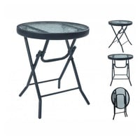 VidaXL Gartentisch Bistrotisch Schwarz 40 x 46 cm Stahl