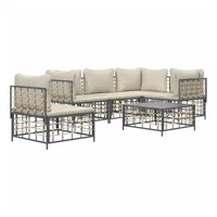VidaXL Garten-Lounge-Set 6-tlg. anthrazit