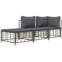 VidaXL Garten-Lounge-Set 3-tlg. anthrazit