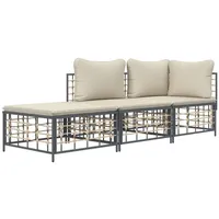 VidaXL Garten-Lounge-Set 3-tlg. anthrazit
