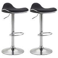 CLP 2er Set Barhocker Shanghai Stoff schwarz