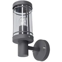 LINDBY Außenwandlampe Djori, 28cm, anthrazit, Edelstahl, E27