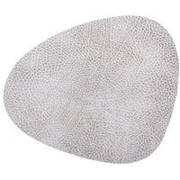 LINDDNA Tischset Hippo L Curve Leder Grau Hellgrau (Large)