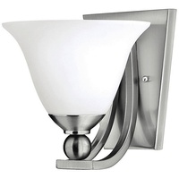 Elstead Lighting Wandleuchte Elstead Bolla, Nickel, Metall, Glas, 19.7x21.6x22.2