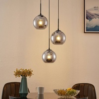 LINDBY Jurian 3 Round Pendelleuchte Black/Smoke