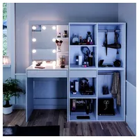 Vicco Schminktisch Isabelle LED-Beleuchtung Beistellschrank