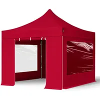 TOOLPORT Faltpavillon Pavillon 3x3m - mit 4 Seitenteilen (Panoramafenster)