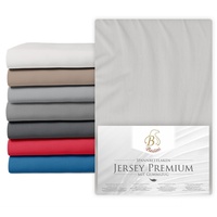 Luxusbetten24 Bettlaken Jersey-Baumwolle 120 x 200 cm weiß