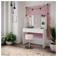 Vicco Charlotte mit Hocker und LED-Spiegel weiß