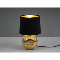 WEBMARKETPOINT Tischleuchte sophia mit Keramikfuß, schwarz/gold