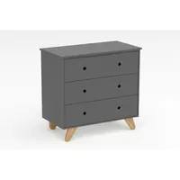 Möbilia Kommode 95 x 90 x 50 cm grau-natur