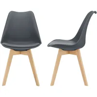 [en.casa] 2er-Set Esszimmerstuhl Fläten Grau