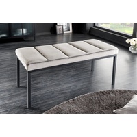 Riess-Ambiente Sitzbank PETIT BEAUTÉ 80cm grau Samt schwarzes Gestell