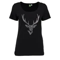 OS-TRACHTEN Damen-T-Shirt mit Strass, schwarz M