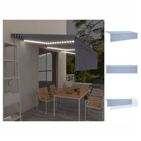VidaXL Markise Automatisch mit Rollo LED Windsensor 6x3m Blau