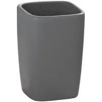 Wenko Zahnputzbecher Faro Keramik Pinselbecher, Grau