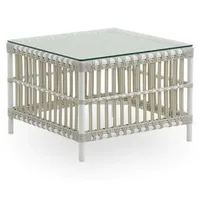 Casa Padrino Luxus Gartentisch Weiß / Grau 60 x