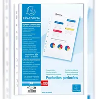 Exacompta 10x Pack 100 Prospekthüllen A4, glattem PP 60μ,