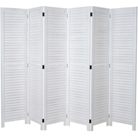Mendler Paravent HWC-C30, Raumteiler Trennwand Sichtschutz, Shabby-Look Vintage, 170x243cm