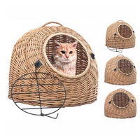 VidaXL Katzen-Transportkorb 60x45x45 cm Natürliche Weide