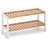 Zeller Schuhregal mit 2 Ablagen Bambus/MDF 33 cm x
