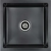 VidaXL Handgefertigte Küchenspüle Schwarz Edelstahl 440 x 440 mm