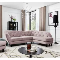 Fun Möbel Ecksofa Designersofa CHARLOTTE in Stoff Matt Velvet