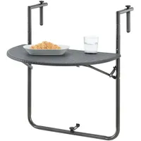 [en.casa] Balkonhängetisch Cicala 84x60x64 cm halbrund Hängetisch Balkontisch Klapptisch