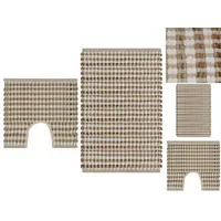 VidaXL Handgewebtes Badematten-Set Jute Stoff Natur und Weiß