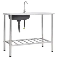 VidaXL Camping-Spüle mit Wasserhahn Edelstahl