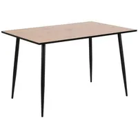 MID.YOU Esstisch Schwarz, Eiche, rechteckig, konisch, rund, 80x75x120 cm,