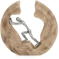 Moritz Skulptur Push and Work 29x28x6cm Holzdeko Modern Wohnzimmer