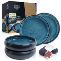 Moritz & Moritz SOLID 4x Suppenteller Steinzeug 19cm -