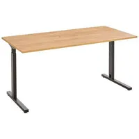 Germania Novel Schreibtisch Eiche, rechteckig, eckig, Kufe, 80x70-80x160 cm,