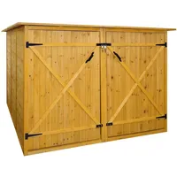 Mendler 2er-Fahrradgarage HWC-H60 Fahrradbox braun