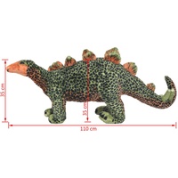 VidaXL Plüschtier Stegosaurus Stehend Plüsch Grün und Orange XXL