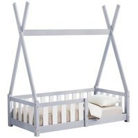 [en.casa] Kinderbett Helsingborg mit Rausfallschutz Kiefernholz 70 x 140