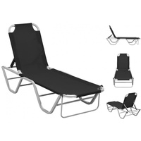 VidaXL Sonnenliege Aluminium und Textilene Schwarz
