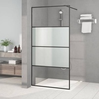 VidaXL Duschwand für Begehbare Dusche Schwarz 100x195 cm Halbmatt